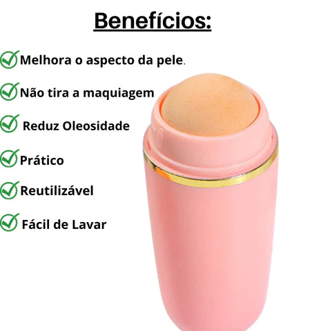 Rolo de Pedra Vulcânica - Removedor de Oleosidade Facial